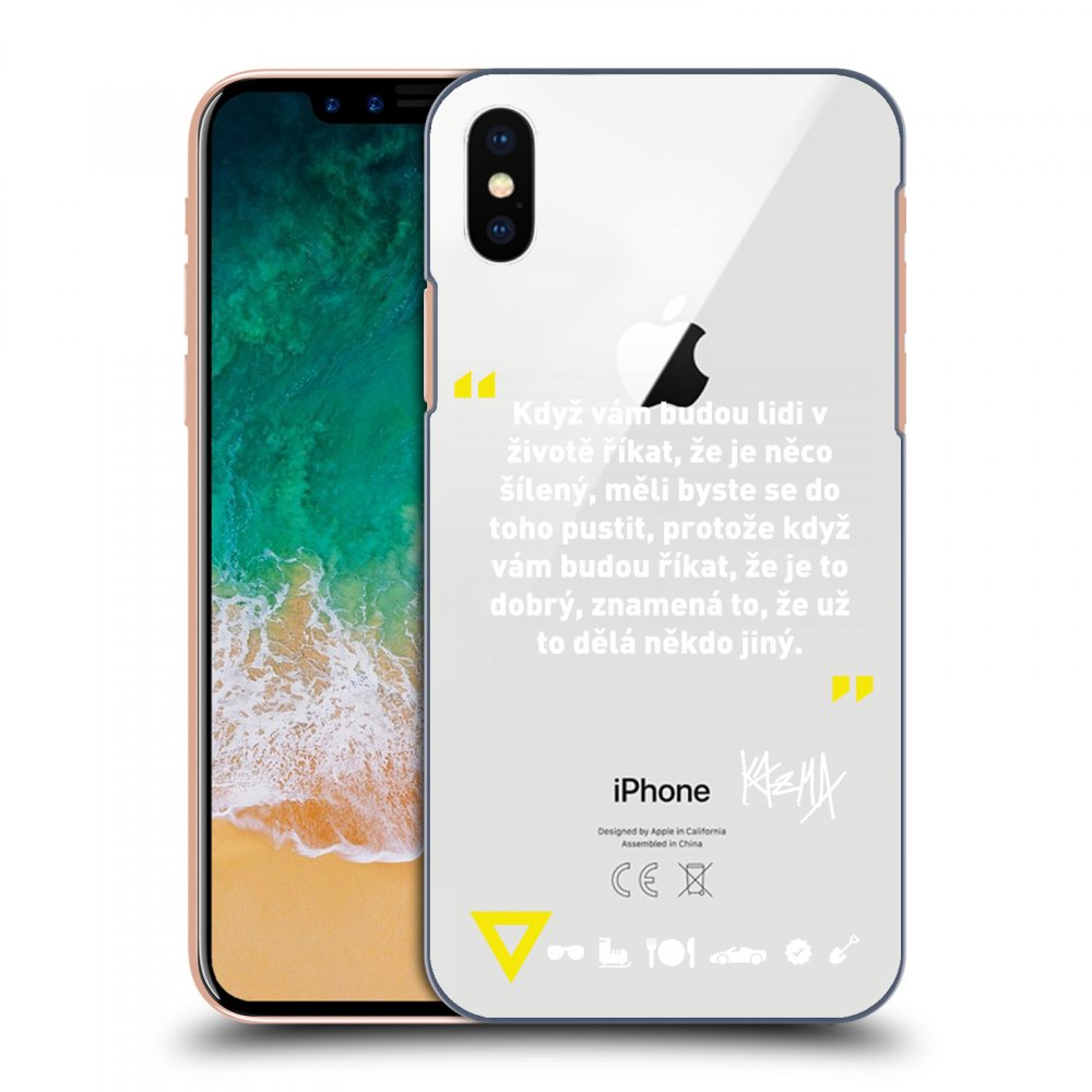 Silikonový Průhledný Obal Pro Apple IPhone X/XS - Kazma - MĚLI BYSTE SE DO TOHO PUSTIT