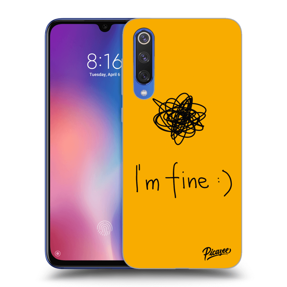 Silikonový černý Obal Pro Xiaomi Mi 9 SE - I Am Fine