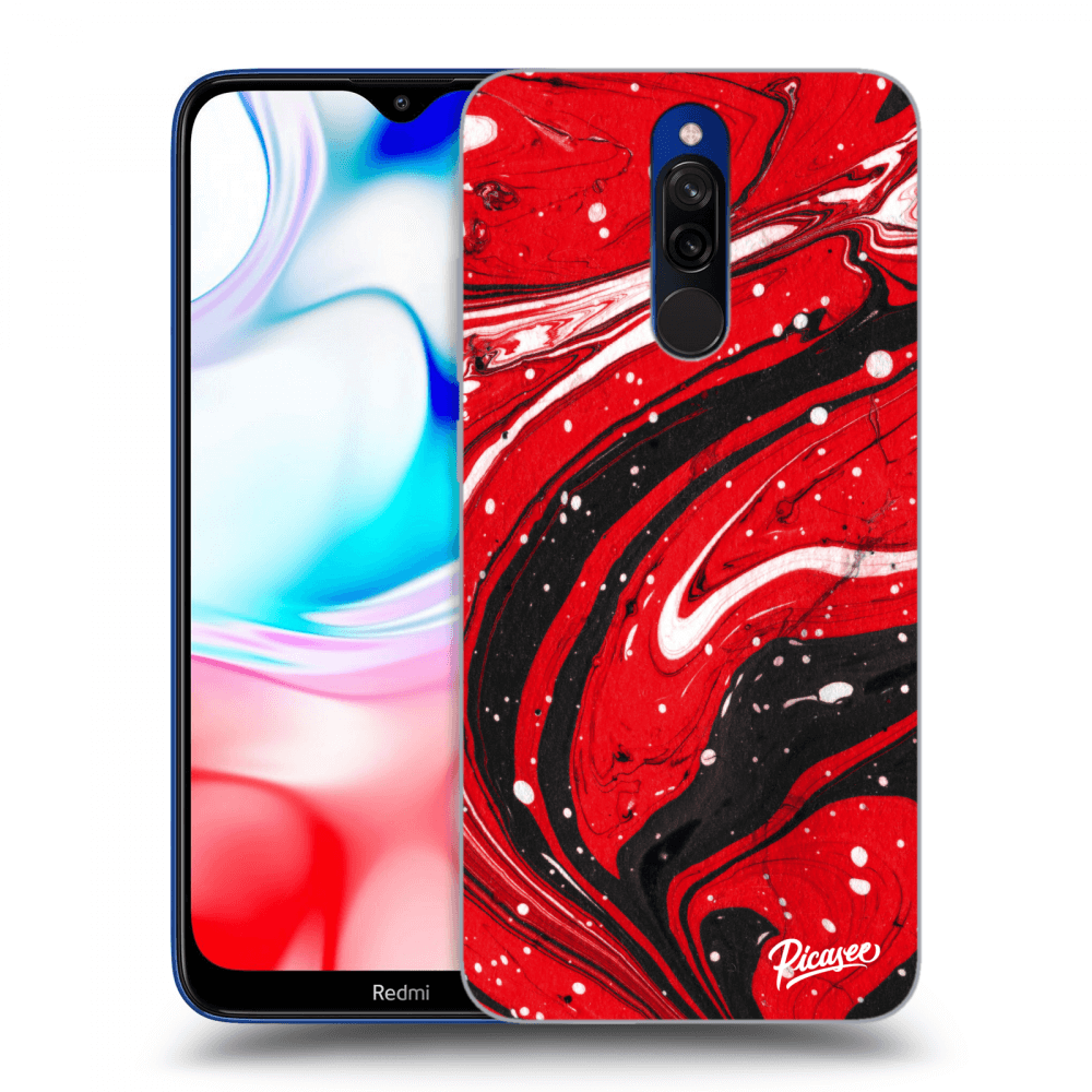 Silikonový Průhledný Obal Pro Xiaomi Redmi 8 - Red Black