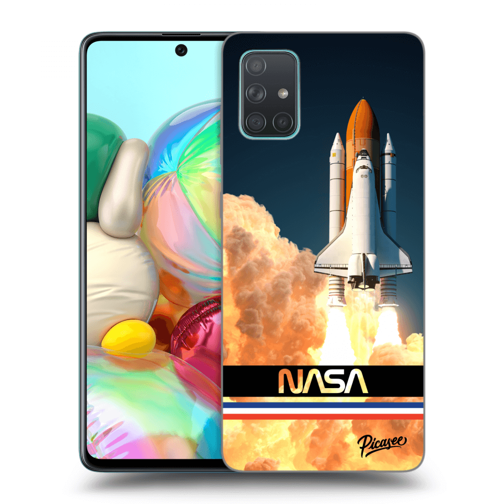 Silikonový černý Obal Pro Samsung Galaxy A71 A715F - Space Shuttle