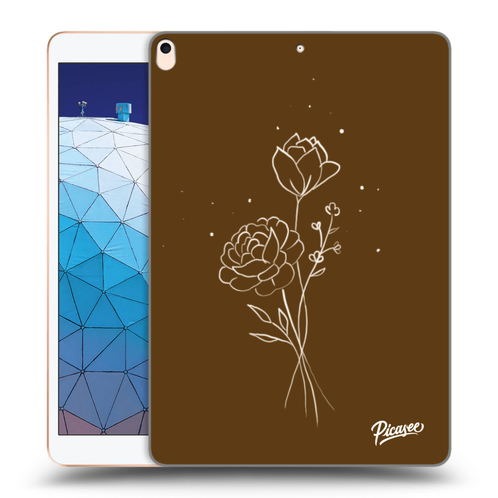 Silikonový Průhledný Obal Pro Apple IPad Air 10.5 2019 (3.gen) - Brown Flowers