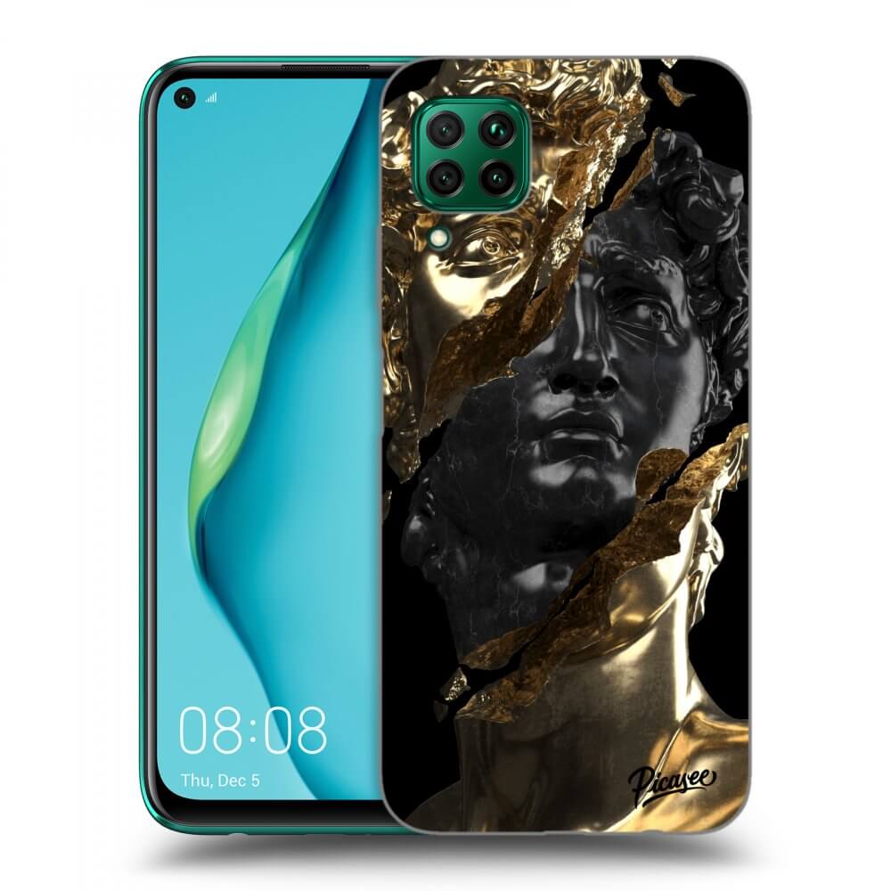 Silikonový černý Obal Pro Huawei P40 Lite - Gold - Black