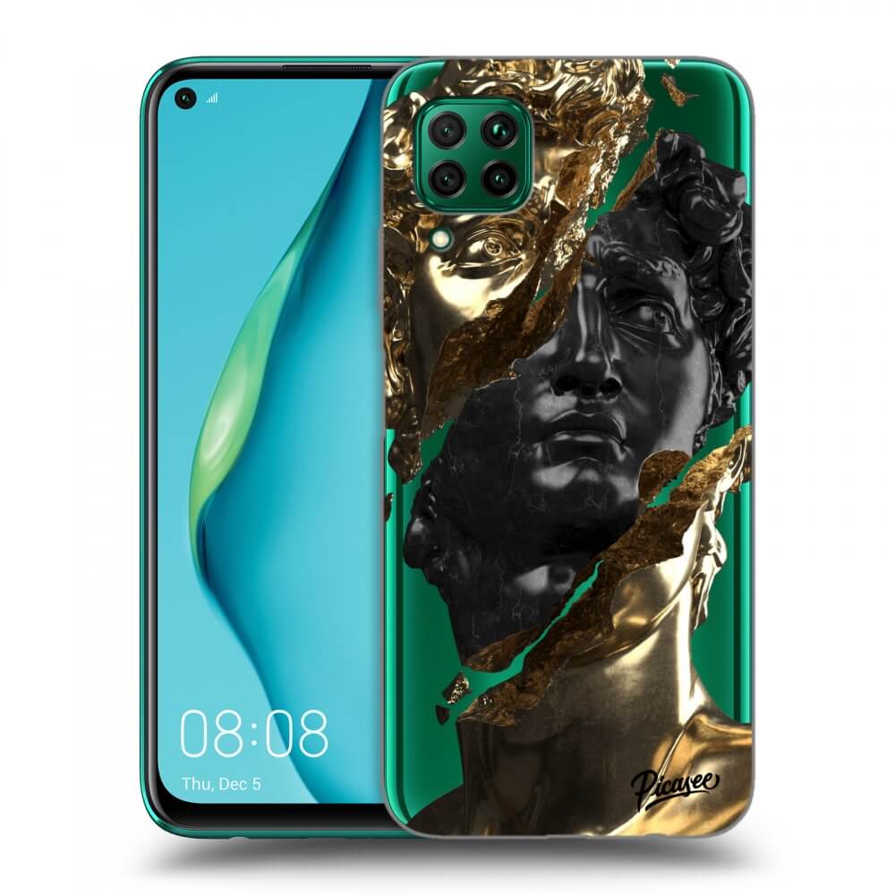 Silikonový Průhledný Obal Pro Huawei P40 Lite - Gold - Black