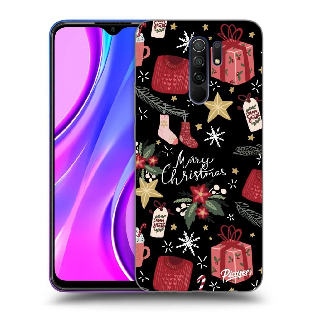 Silikonový černý Obal Pro Xiaomi Redmi 9 - Christmas