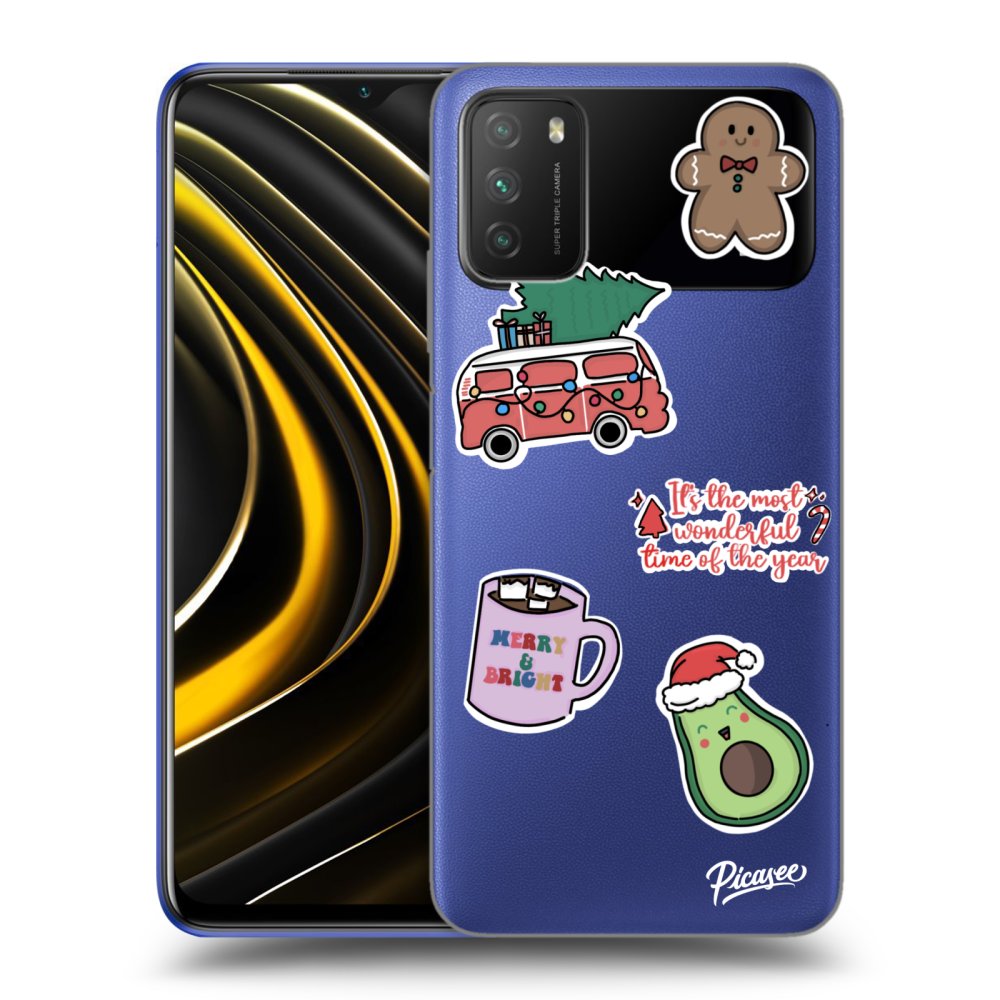 Silikonový Průhledný Obal Pro Xiaomi Poco M3 - Christmas Stickers