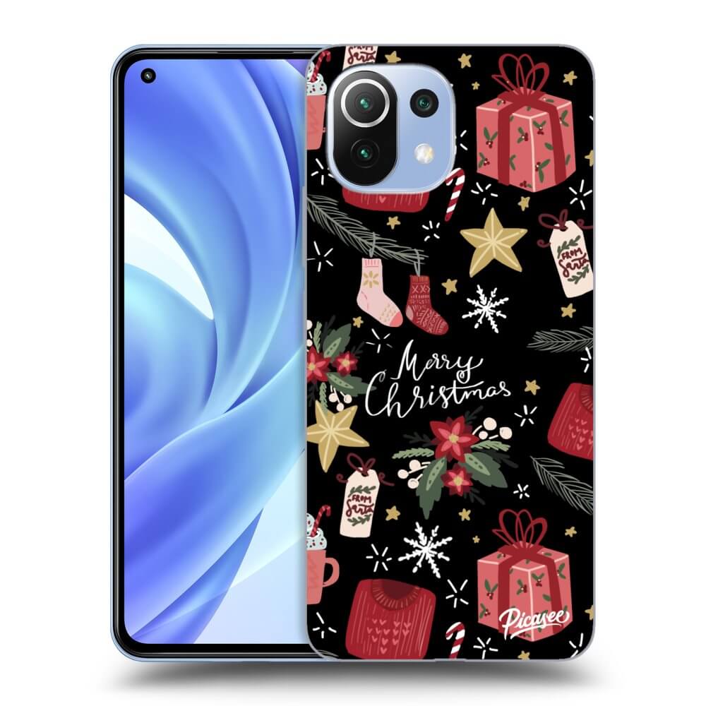 Silikonový černý Obal Pro Xiaomi Mi 11 Lite - Christmas