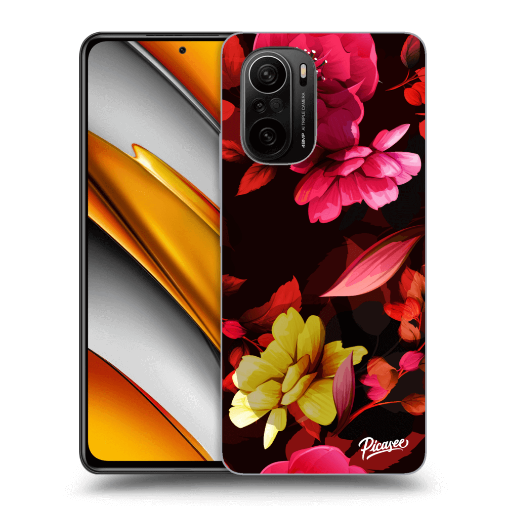 Silikonový černý Obal Pro Xiaomi Poco F3 - Dark Peonny