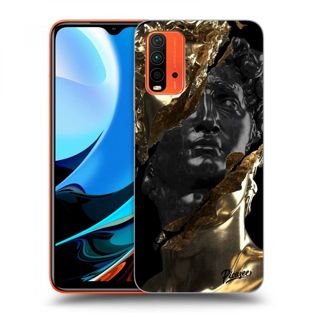 Silikonový černý Obal Pro Xiaomi Redmi 9T - Gold - Black