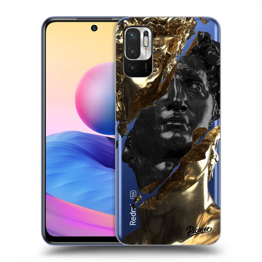 Silikonový Průhledný Obal Pro Xiaomi Redmi Note 10 5G - Gold - Black