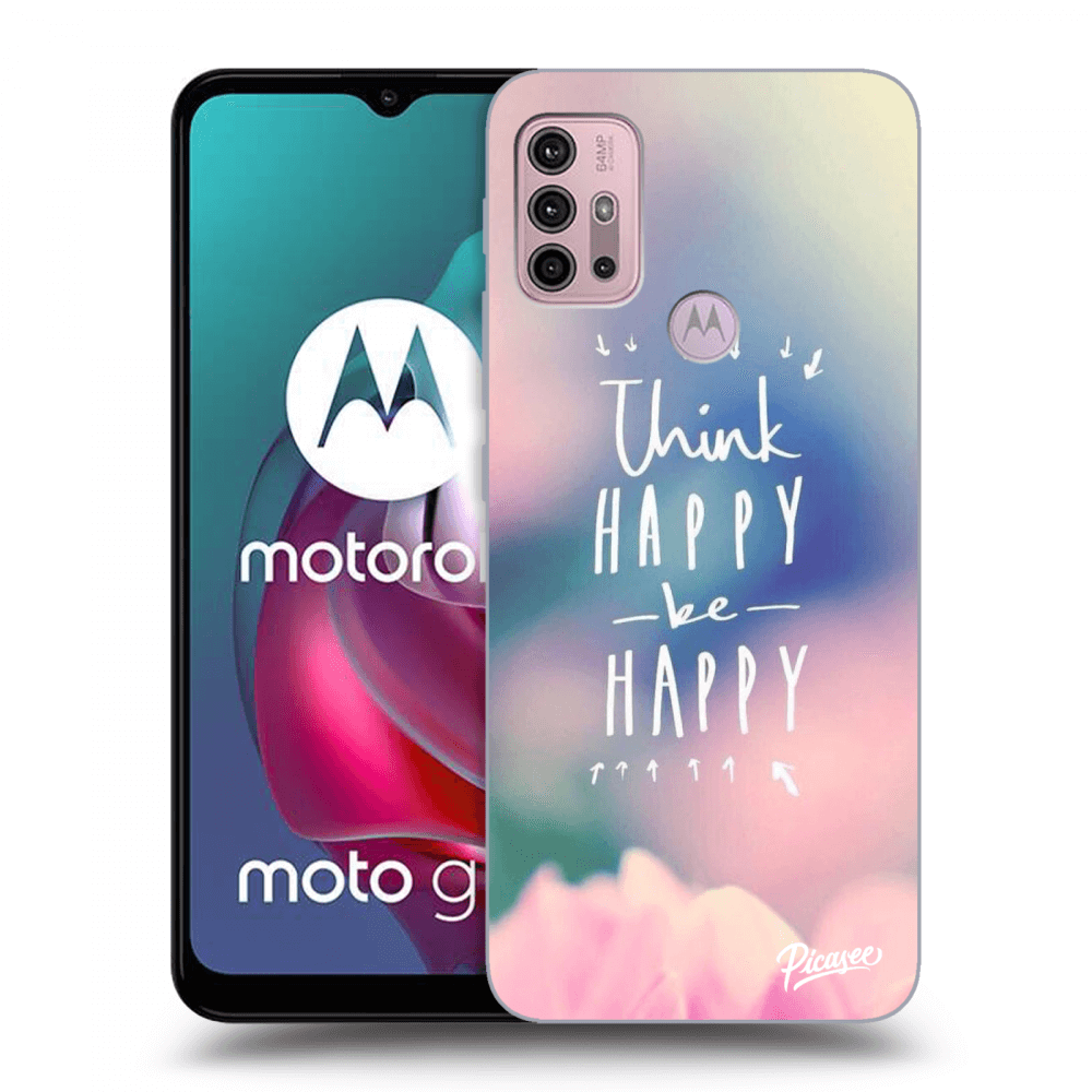 Silikonový černý Obal Pro Motorola Moto G30 - Think Happy Be Happy