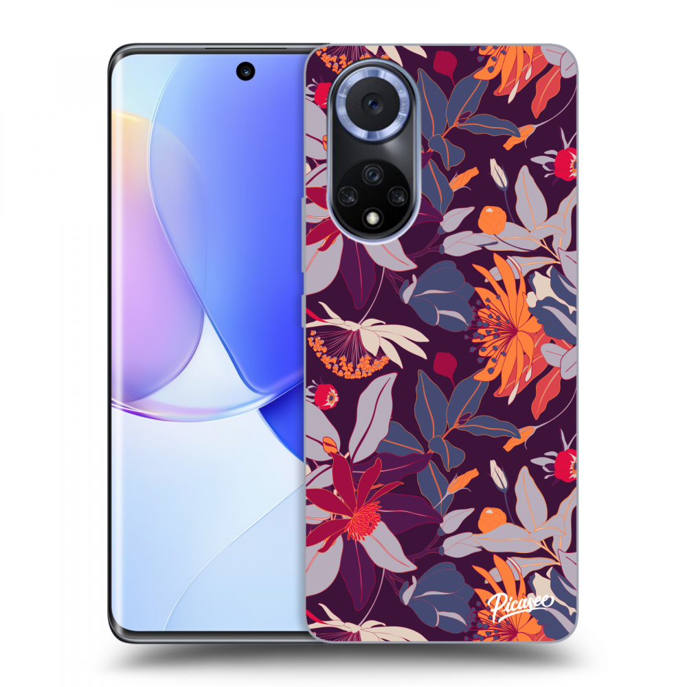 Silikonový černý Obal Pro Huawei Nova 9 - Purple Leaf