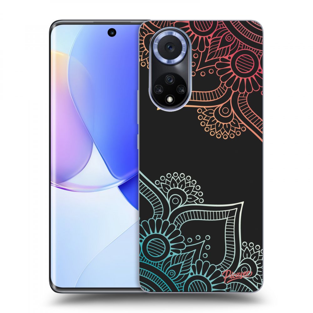 Silikonový černý Obal Pro Huawei Nova 9 - Květinový Vzor