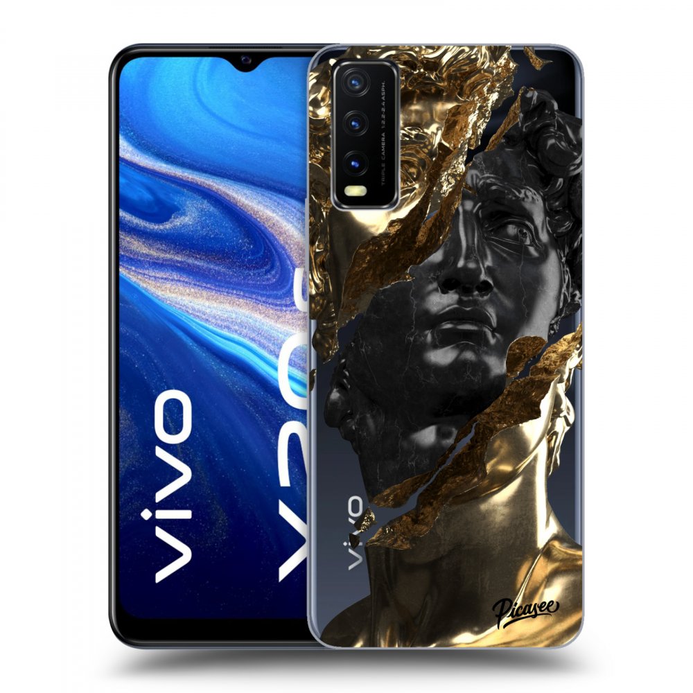 Silikonový Průhledný Obal Pro Vivo Y20s - Gold - Black