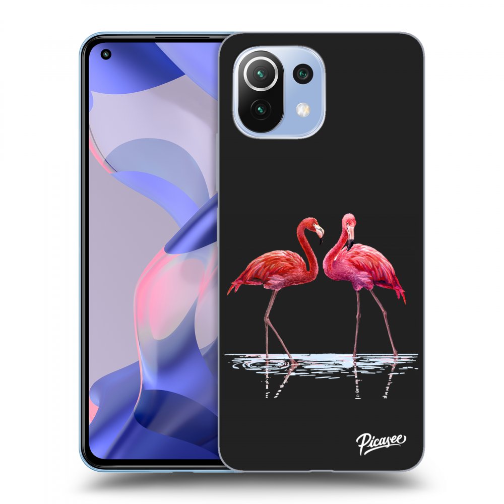 Silikonový černý Obal Pro Xiaomi 11 Lite 5G NE - Flamingos Pár