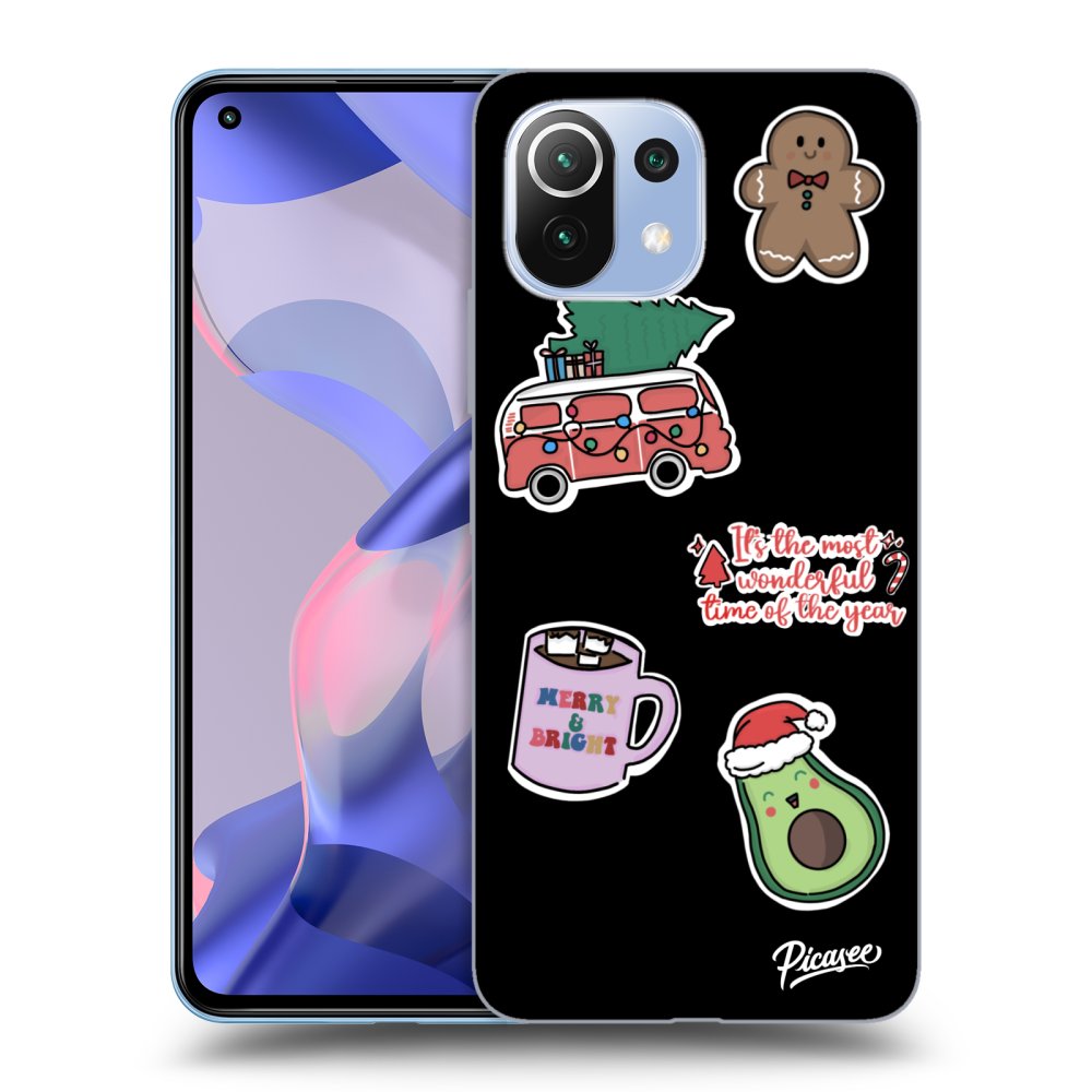 Silikonový černý Obal Pro Xiaomi 11 Lite 5G NE - Christmas Stickers