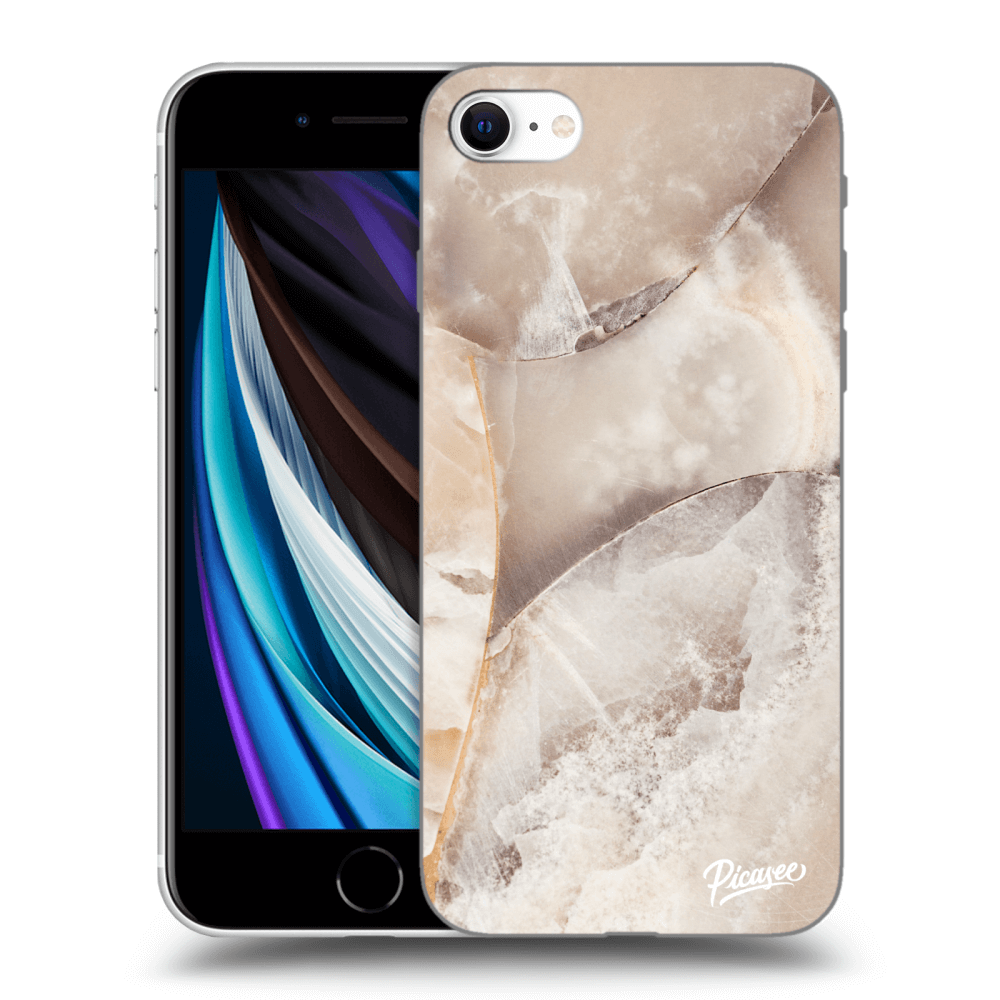 Silikonový černý Obal Pro Apple IPhone SE 2022 - Cream Marble