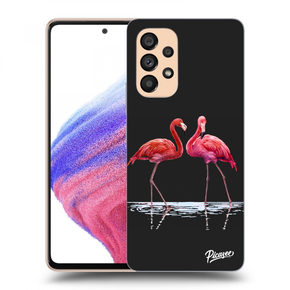 Silikonový černý Obal Pro Samsung Galaxy A53 5G - Flamingos Pár