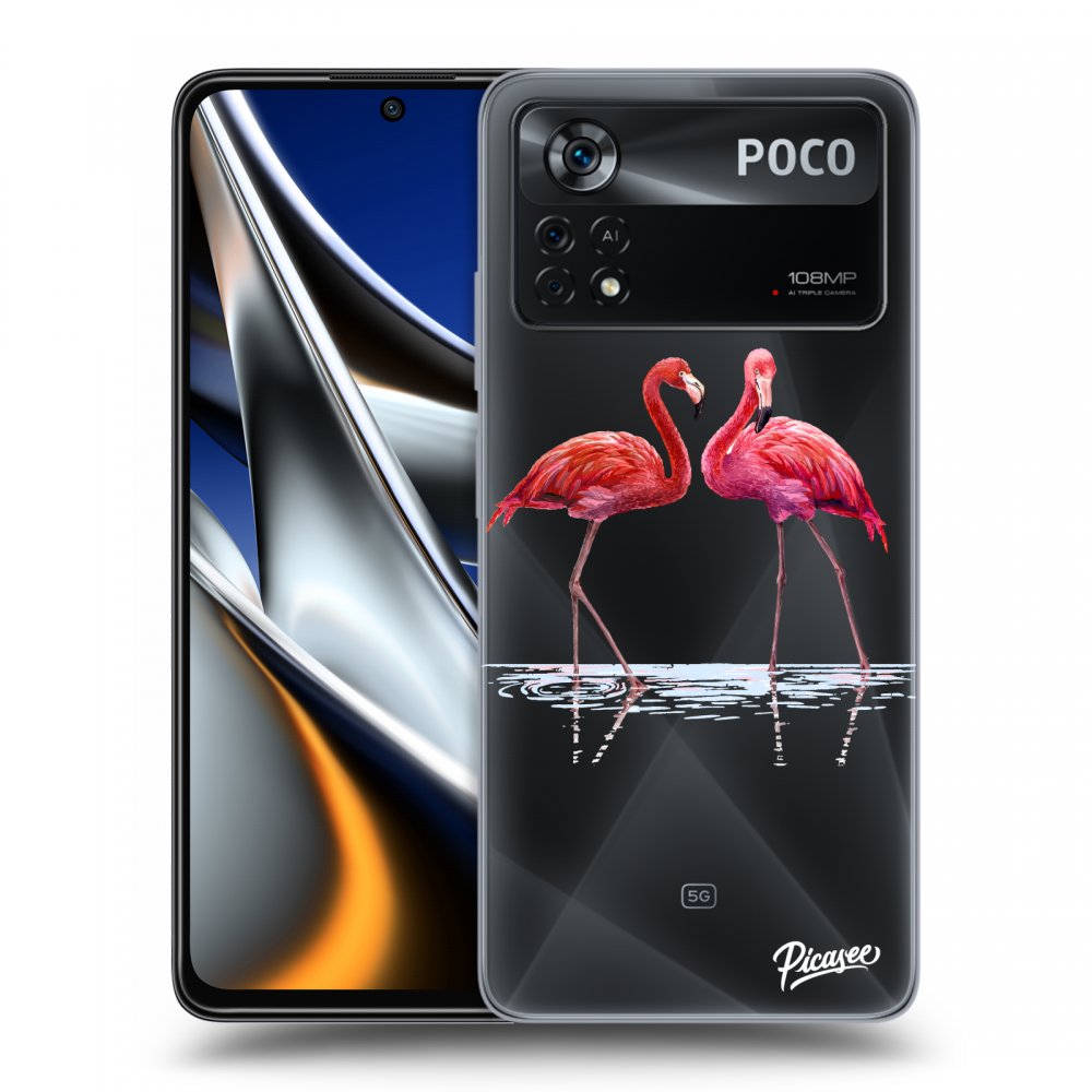 Silikonový Průhledný Obal Pro Xiaomi Poco X4 Pro 5G - Flamingos Pár