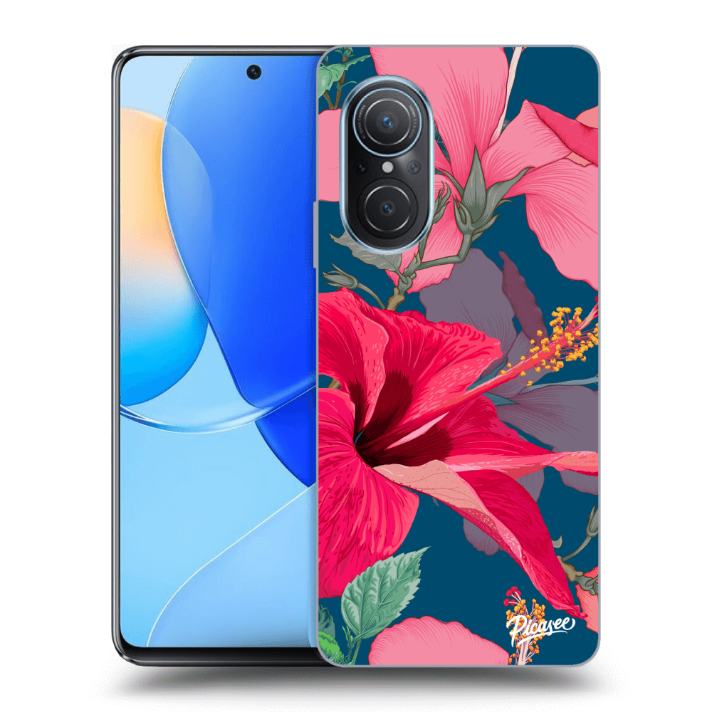 Silikonový černý Obal Pro Huawei Nova 9 SE - Hibiscus