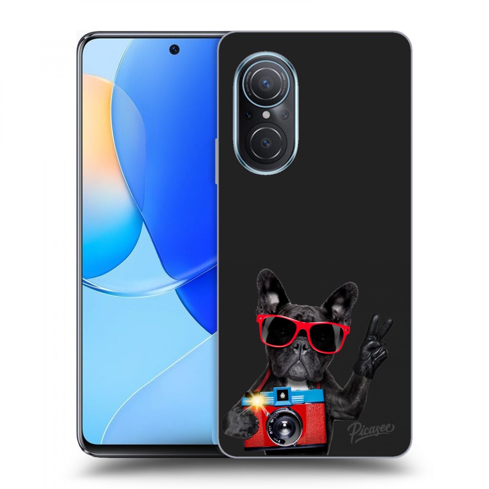 Silikonový černý Obal Pro Huawei Nova 9 SE - Francouzský Buldoček