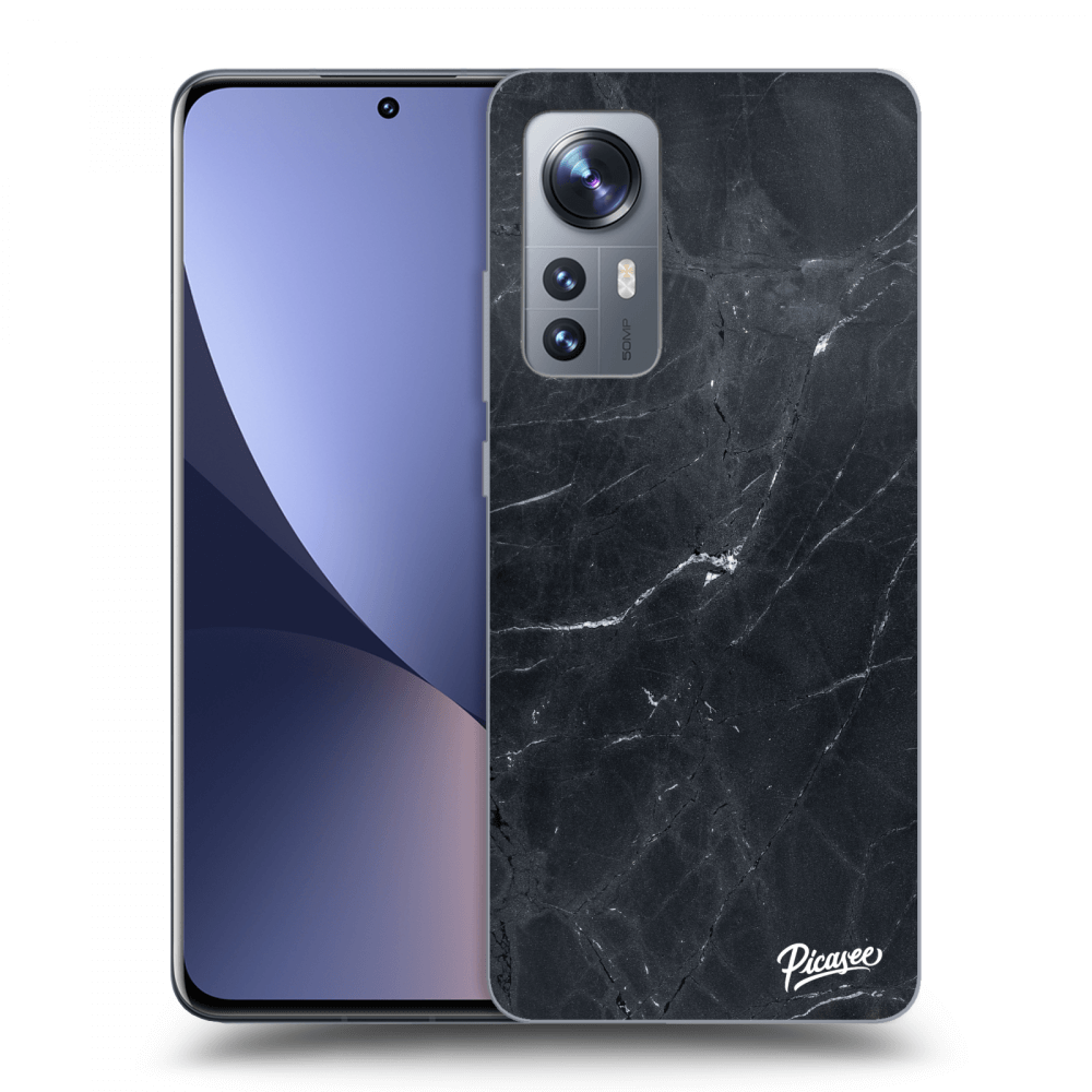 Silikonový černý Obal Pro Xiaomi 12 - Black Marble