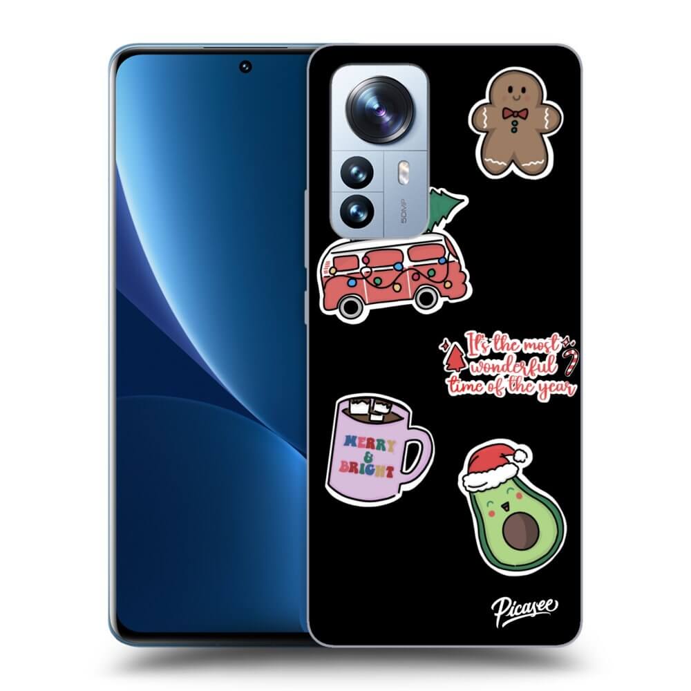 Silikonový černý Obal Pro Xiaomi 12 Pro - Christmas Stickers