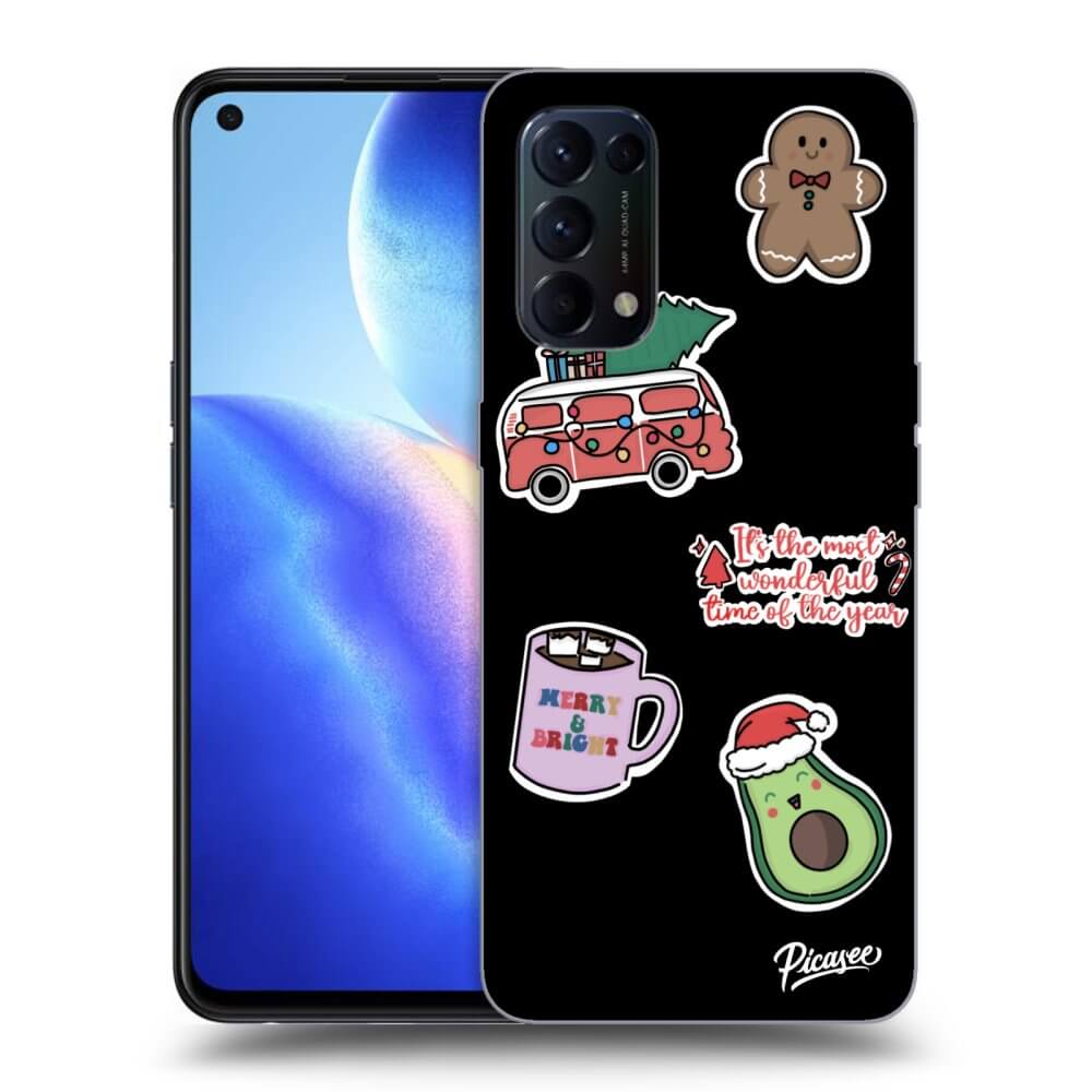 Silikonový černý Obal Pro OPPO Reno 5 5G - Christmas Stickers