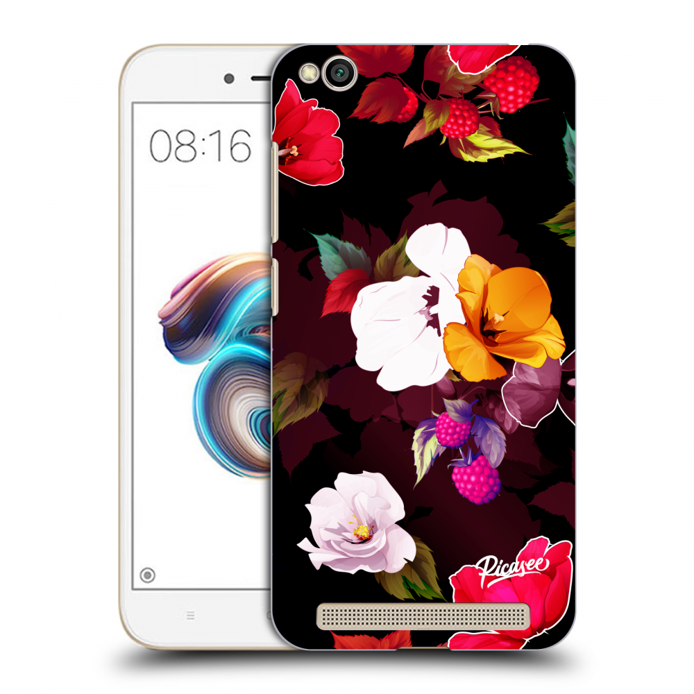 Silikonový černý Obal Pro Xiaomi Redmi 5A - Flowers And Berries
