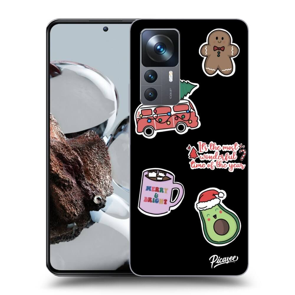 Silikonový černý Obal Pro Xiaomi 12T Pro - Christmas Stickers