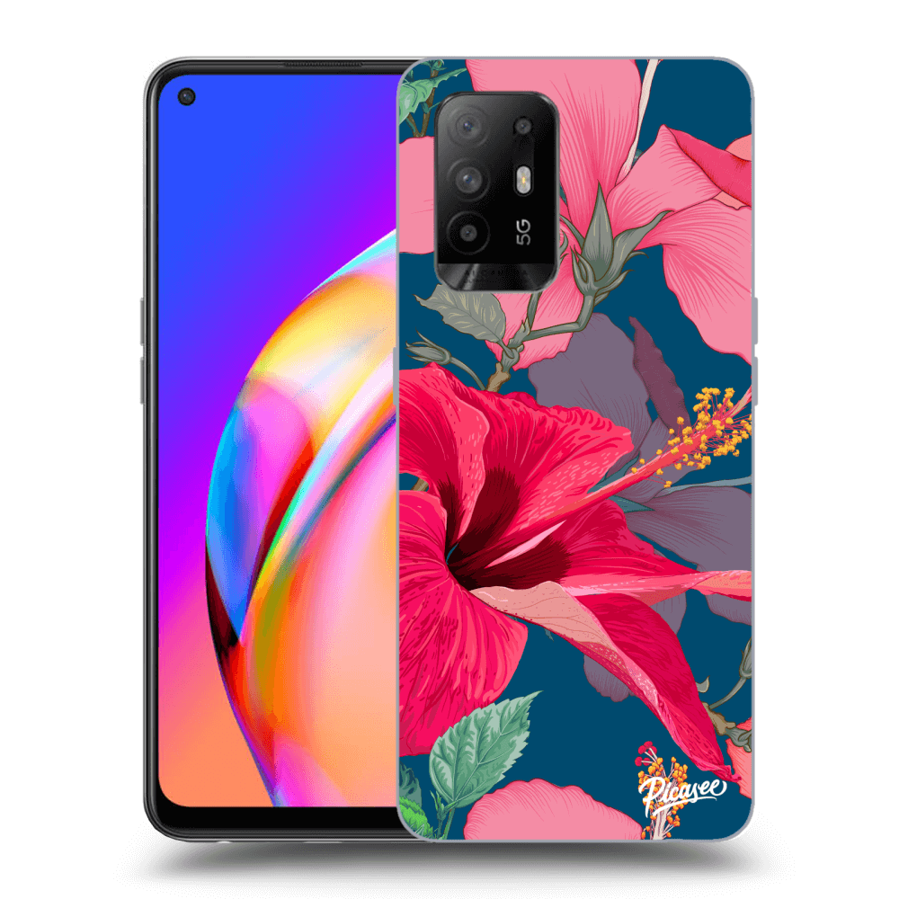 Silikonový černý Obal Pro OPPO A94 5G - Hibiscus