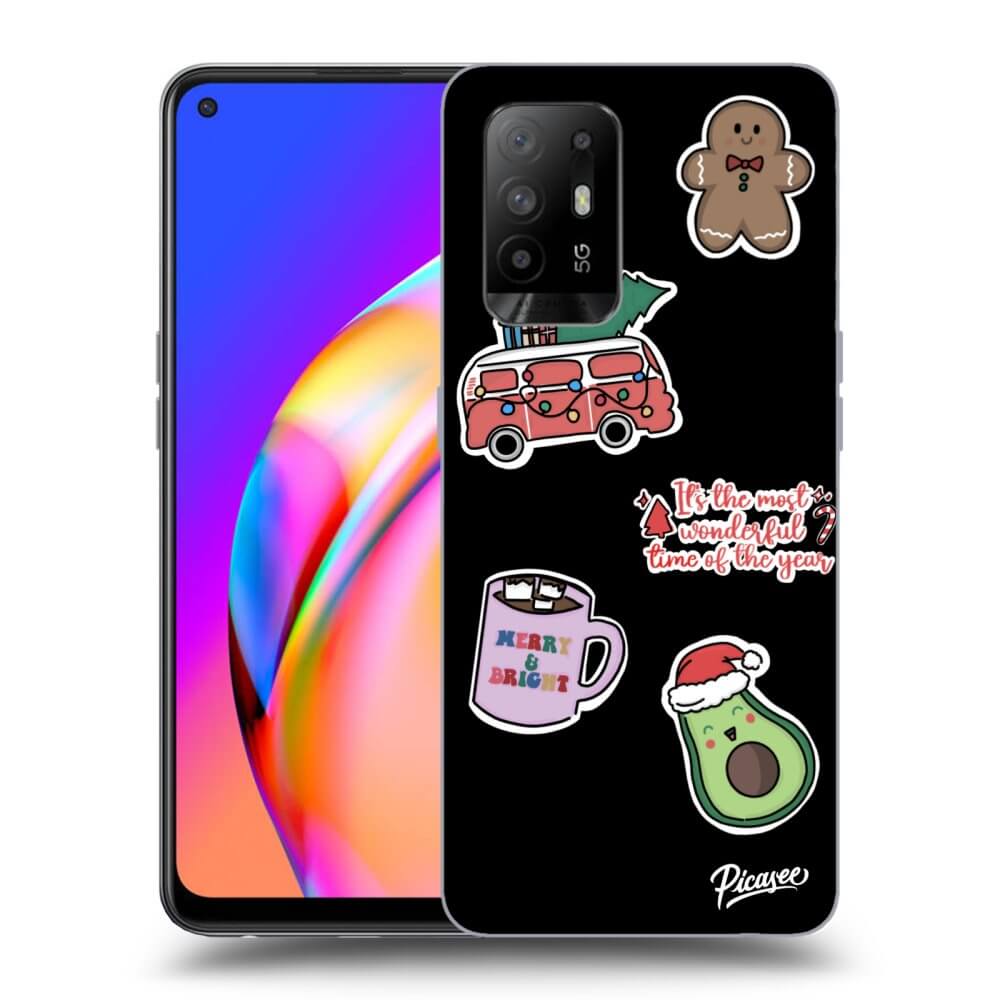 Silikonový černý Obal Pro OPPO A94 5G - Christmas Stickers