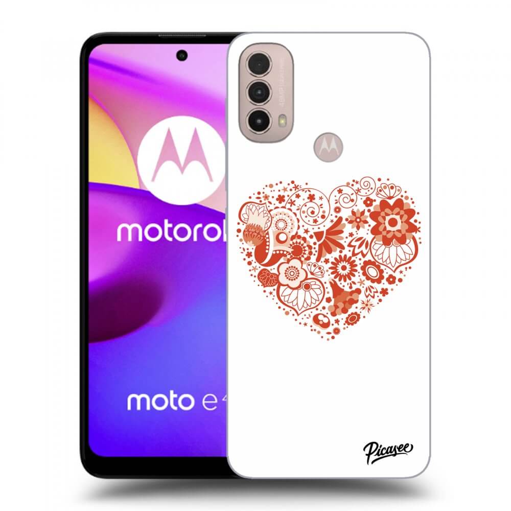 Silikonový černý Obal Pro Motorola Moto E40 - Velké Srdce