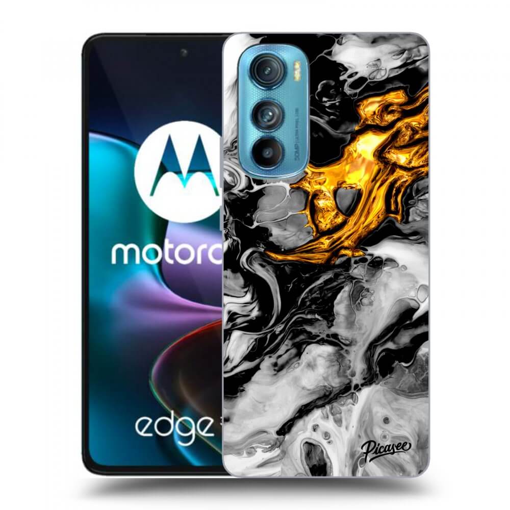 Silikonový černý Obal Pro Motorola Edge 30 - Black Gold 2