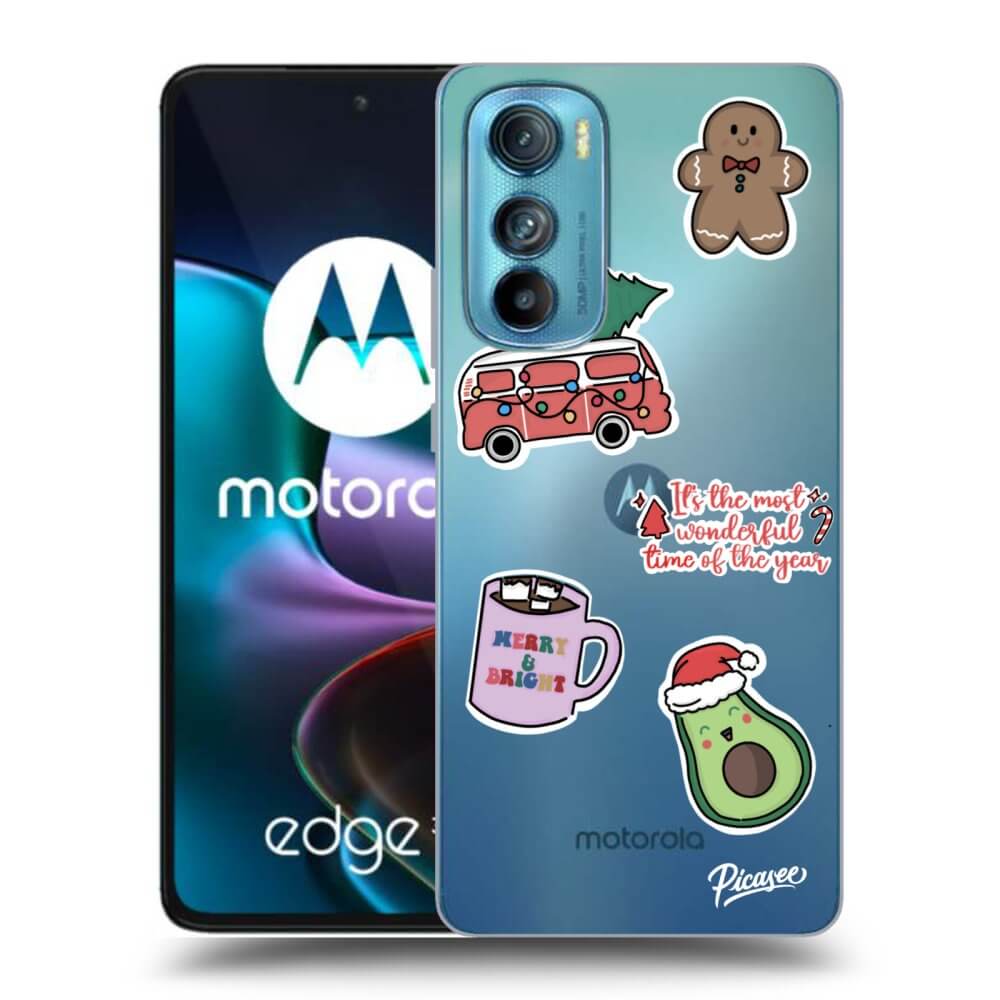 Silikonový Průhledný Obal Pro Motorola Edge 30 - Christmas Stickers