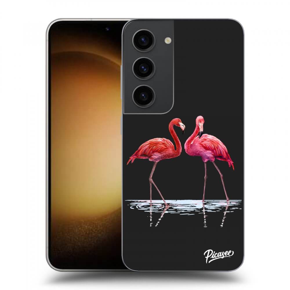 Silikonový černý Obal Pro Samsung Galaxy S23 5G - Flamingos Pár