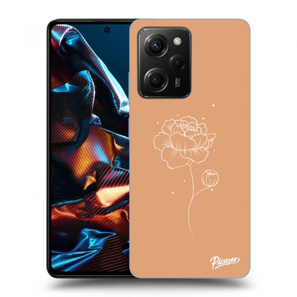 Silikonový černý Obal Pro Xiaomi Poco X5 Pro - Peonies