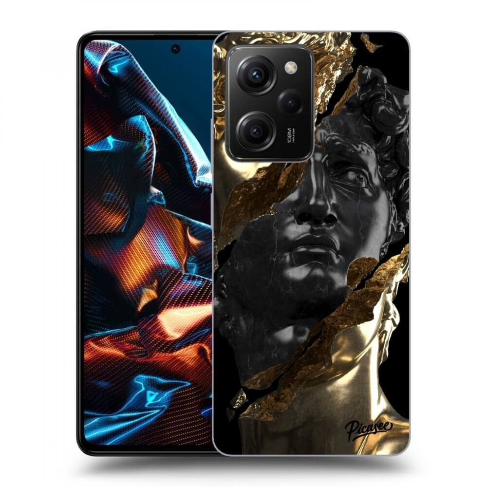 Silikonový černý Obal Pro Xiaomi Poco X5 Pro - Gold - Black