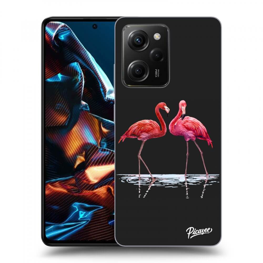 Silikonový černý Obal Pro Xiaomi Poco X5 Pro - Flamingos Pár