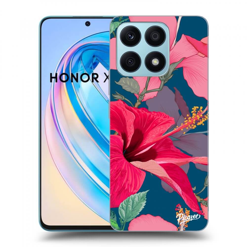 Silikonový černý Obal Pro Honor X8a - Hibiscus