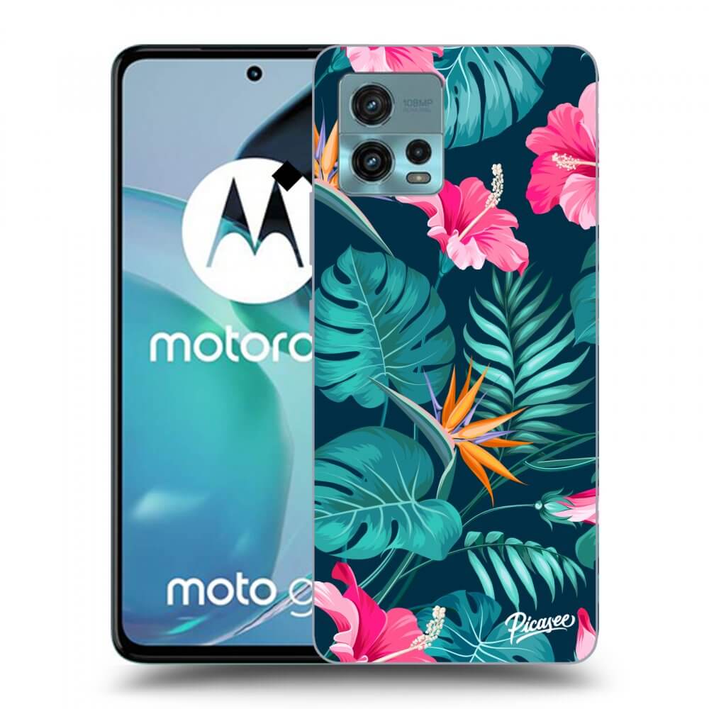 Silikonový černý Obal Pro Motorola Moto G72 - Pink Monstera