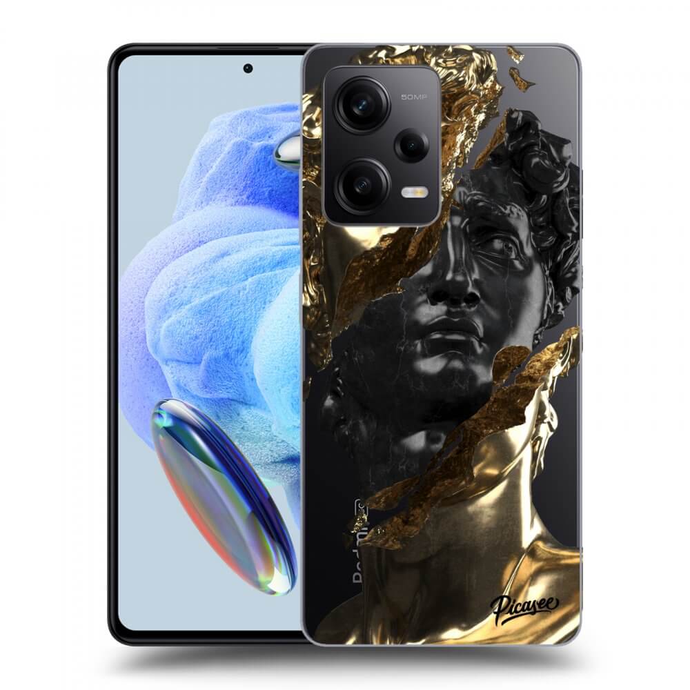 Silikonový Průhledný Obal Pro Xiaomi Redmi Note 12 Pro 5G - Gold - Black