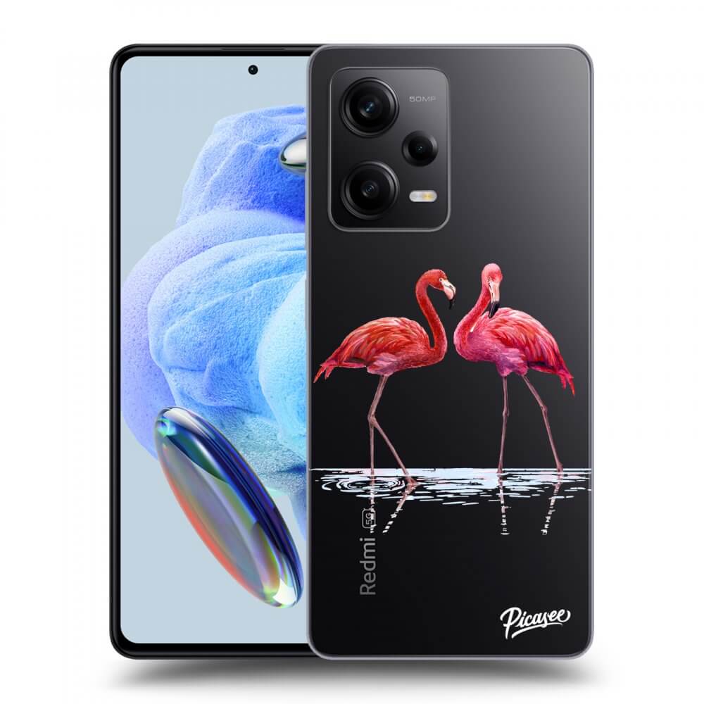 Silikonový Průhledný Obal Pro Xiaomi Redmi Note 12 Pro 5G - Flamingos Pár