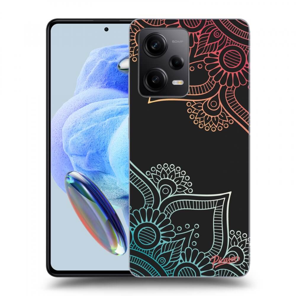 Silikonový černý Obal Pro Xiaomi Redmi Note 12 Pro 5G - Květinový Vzor