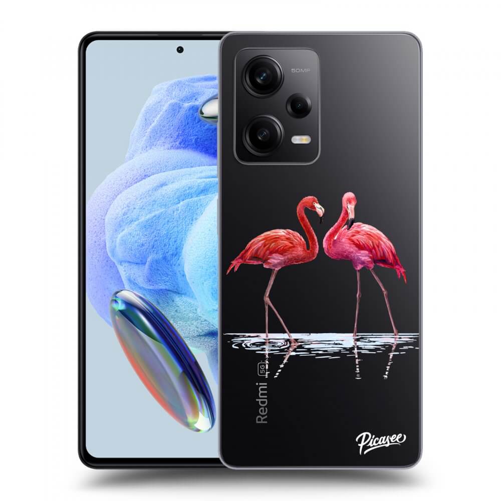 Silikonový Průhledný Obal Pro Xiaomi Redmi Note 12 Pro+ 5G - Flamingos Pár