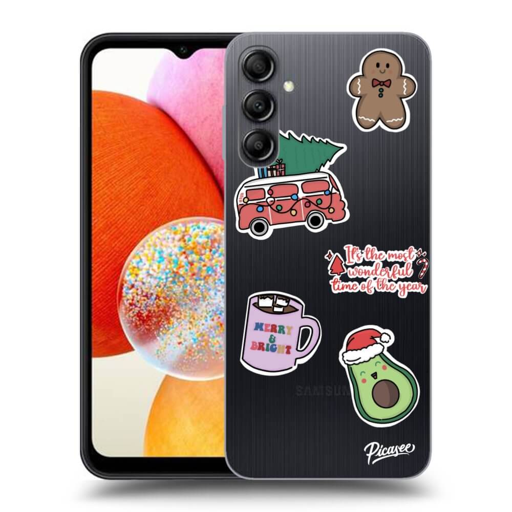 Silikonový Průhledný Obal Pro Samsung Galaxy A14 4G A145R - Christmas Stickers