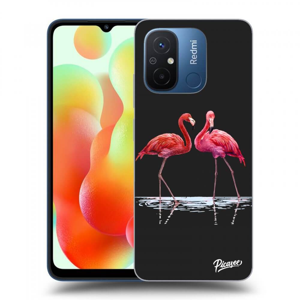 Silikonový černý Obal Pro Xiaomi Redmi 12C - Flamingos Pár