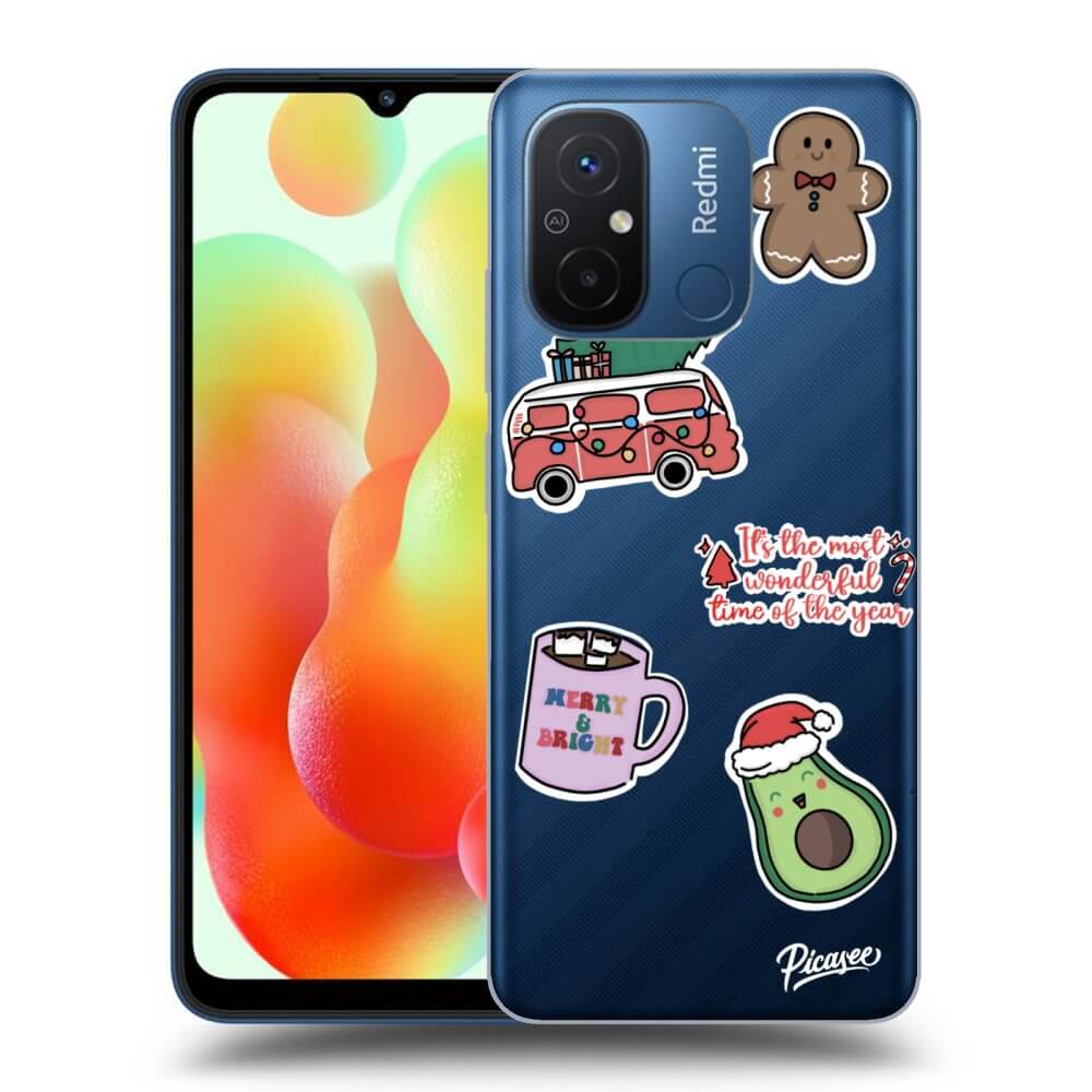 Silikonový Průhledný Obal Pro Xiaomi Redmi 12C - Christmas Stickers