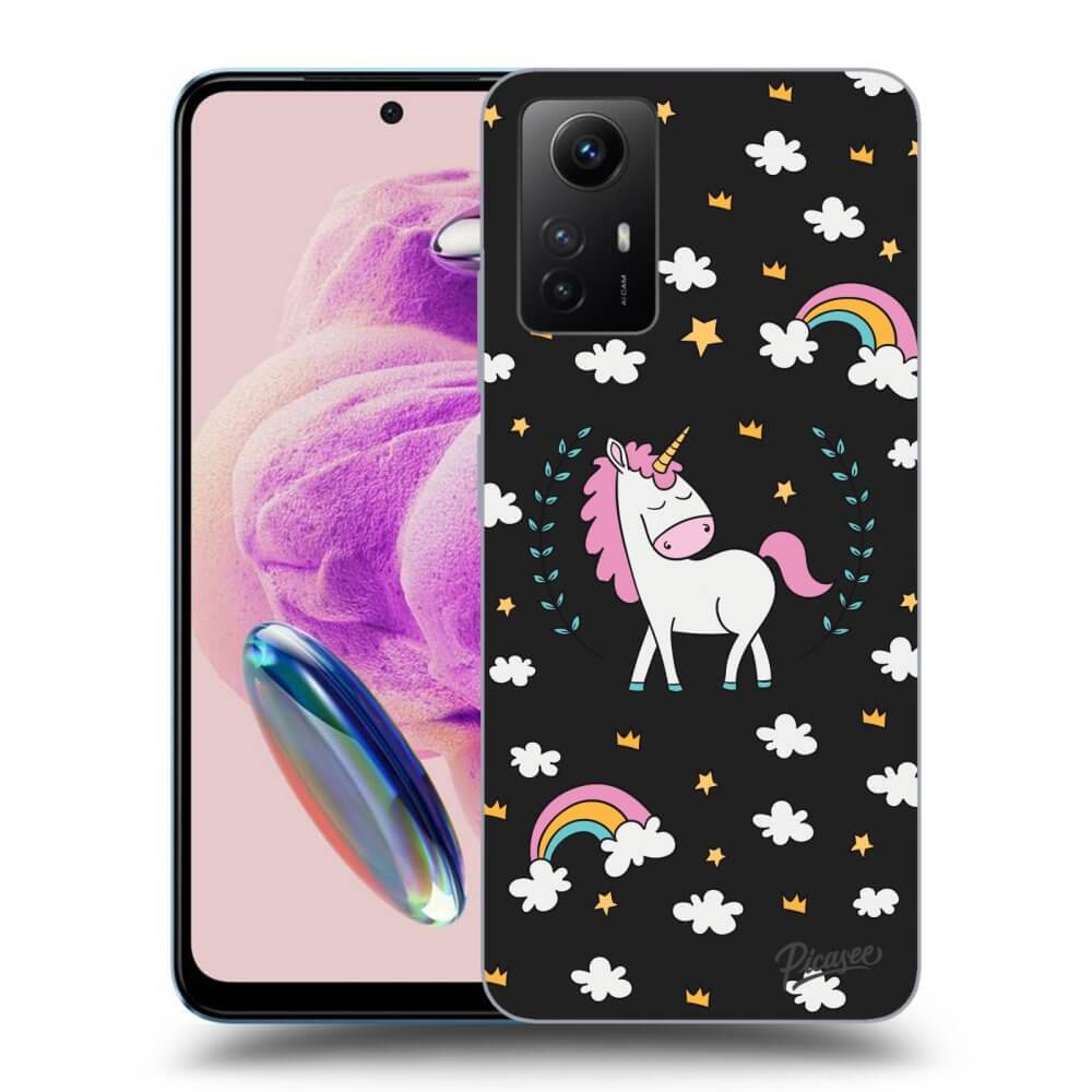 Silikonový černý Obal Pro Xiaomi Redmi Note 12S - Unicorn Hvězdné Nebe