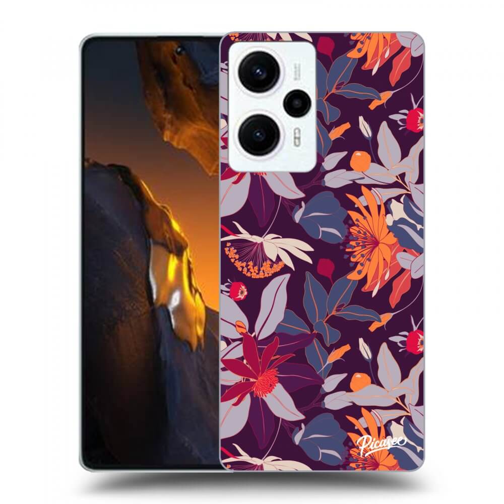 Silikonový černý Obal Pro Xiaomi Poco F5 - Purple Leaf