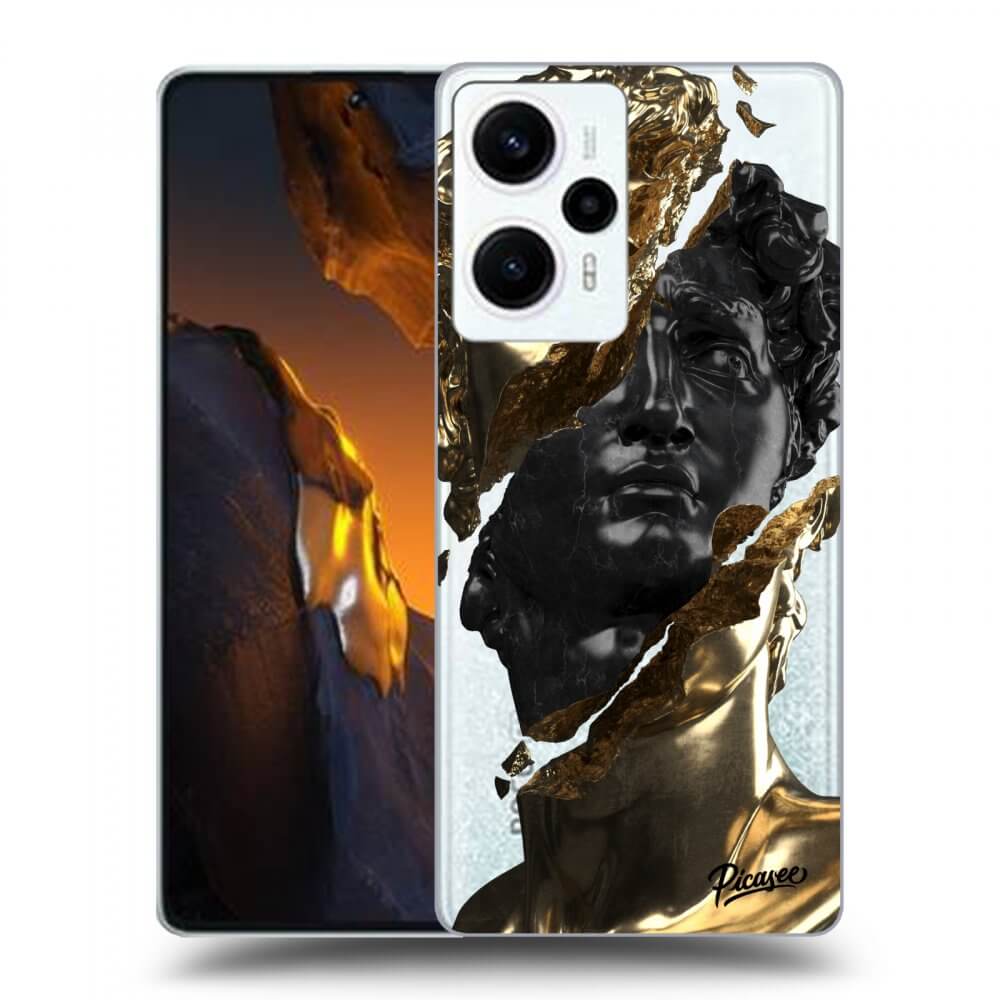 Silikonový Průhledný Obal Pro Xiaomi Poco F5 - Gold - Black